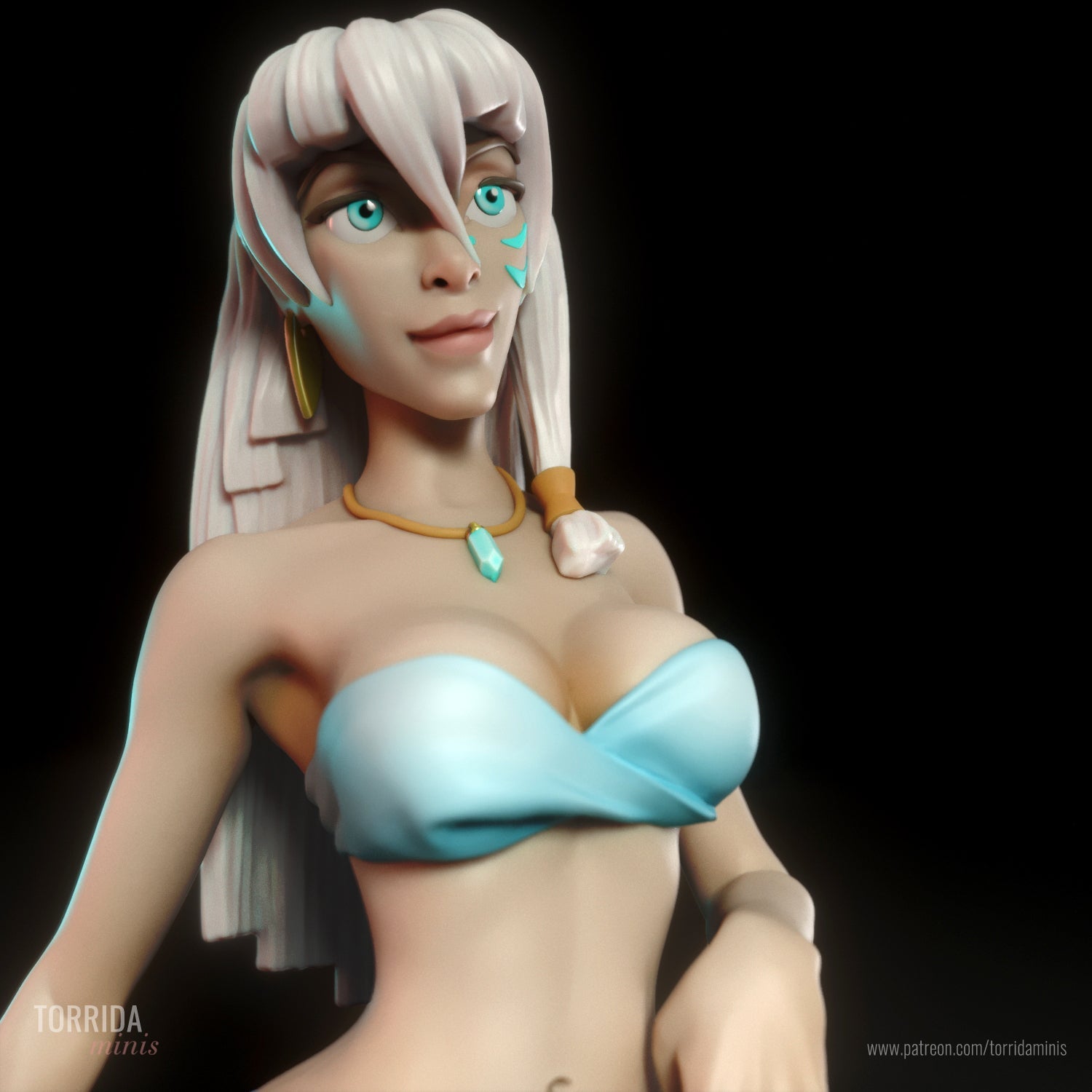 KIDA 3d Printed miniature FanArt by Torrida Statues & Figurines