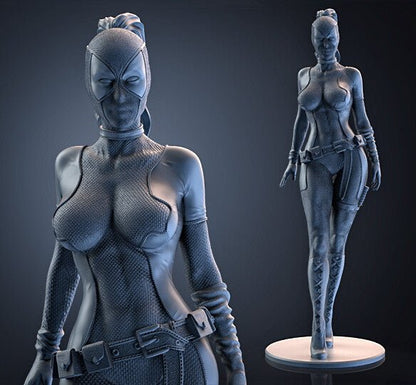 Lady DEADPOOL 3D Printed Resin Figure Model Kit FunArt | Diorama by SANIX3D UNPAINTED GARAGE KIT