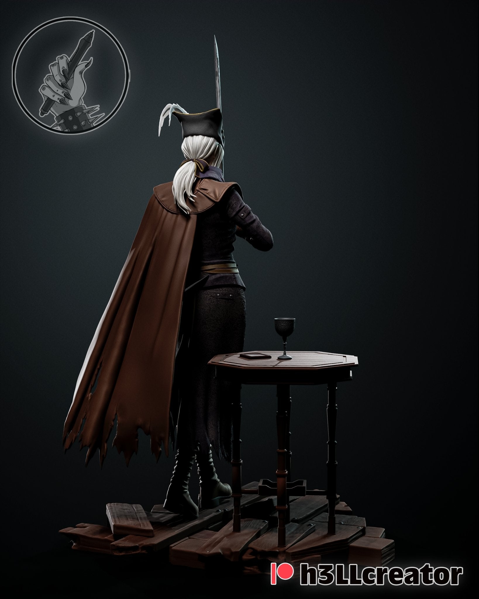 Lady Maria 3D printed miniatures figurines collectibles and scale models UNPAINTED Fun Art by h3LL creator