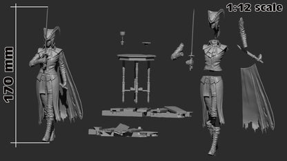 Lady Maria 3D printed miniatures figurines collectibles and scale models UNPAINTED Fun Art by h3LL creator