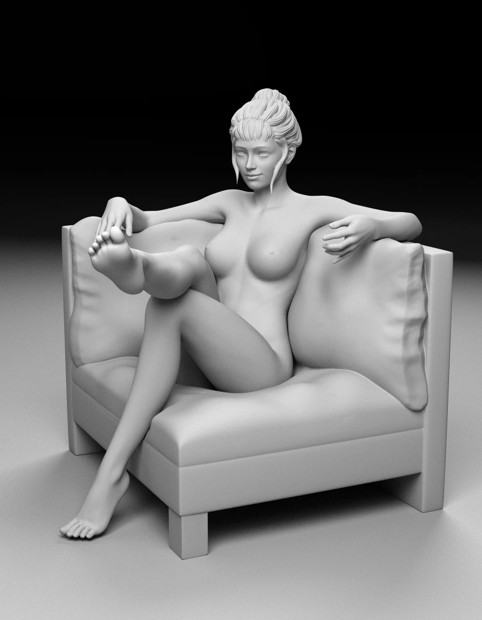NSFW Resin Miniature Lady on Sofa