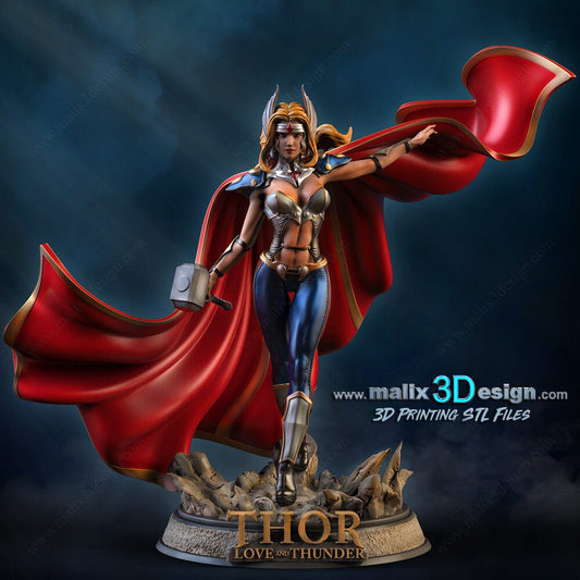 Lady THOR 3D Printed Resin Figure Model Kit FunArt | Diorama by SANIX3D UNPAINTED GARAGE KIT