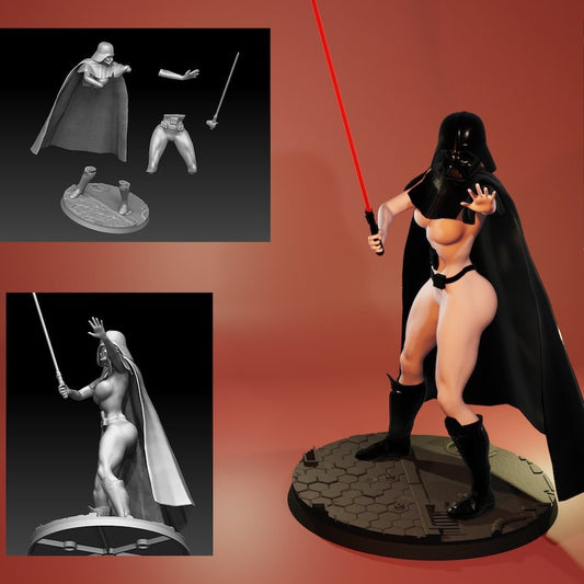 Lady Vader 3d Printed miniature FanArt by Ralphy Scaled Collectables Statues & Figurines