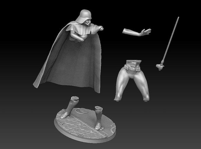Lady Vader 3d Printed miniature FanArt by Ralphy Scaled Collectables Statues & Figurines