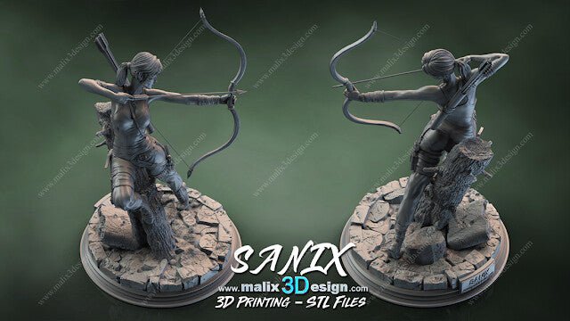 LARA CROFT 3D Printed Resin Figure Model Kit FunArt | Diorama by SANIX3D UNPAINTED GARAGE KIT