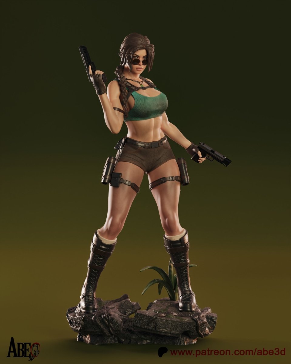 Lara croft shop statue