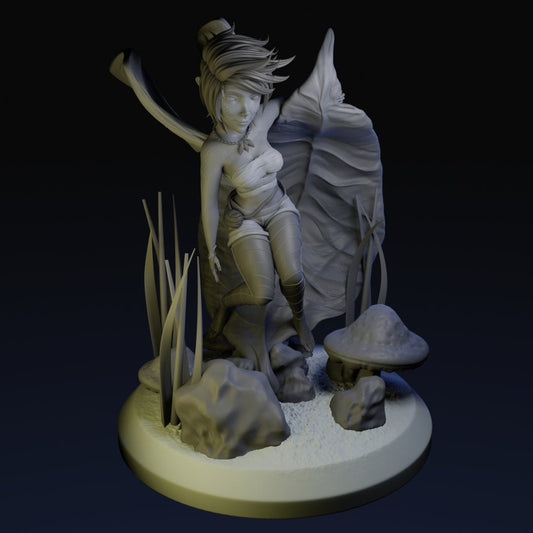 Leaf Fairy 3d Printed miniature FanArt by QB works Scaled Collectables Statues & Figurines