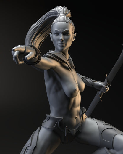 Lethall Elite elf fighter | NSFW 3D Printed | Fun Art | Figurine by Gsculpt Art