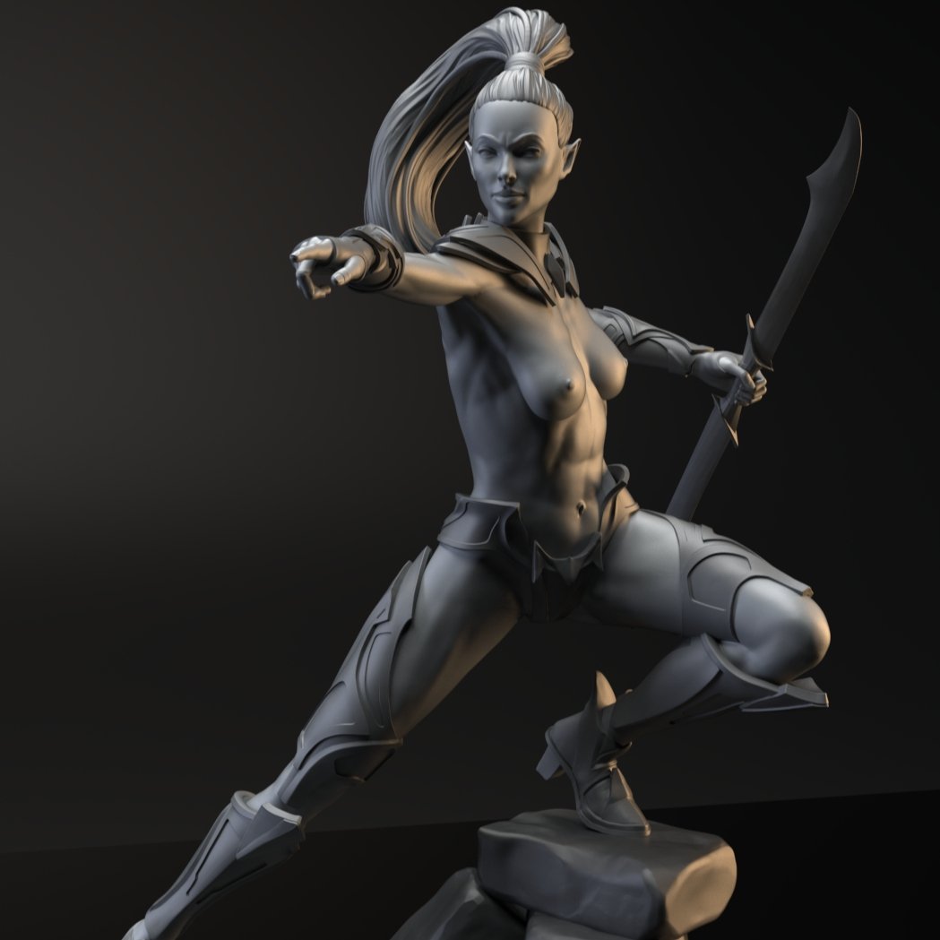 Lethall Elite elf fighter | NSFW 3D Printed | Fun Art | Figurine by Gsculpt Art
