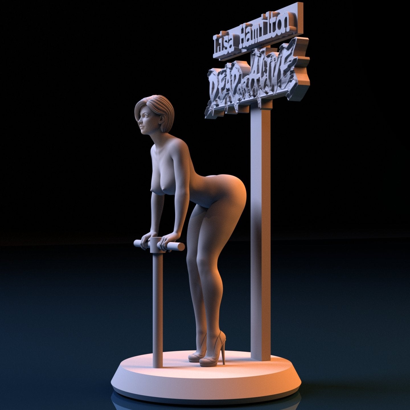 NSFW Resin Miniature Lisa Hamilto NSFW 3D Printed Miniature Fanart Unpainted