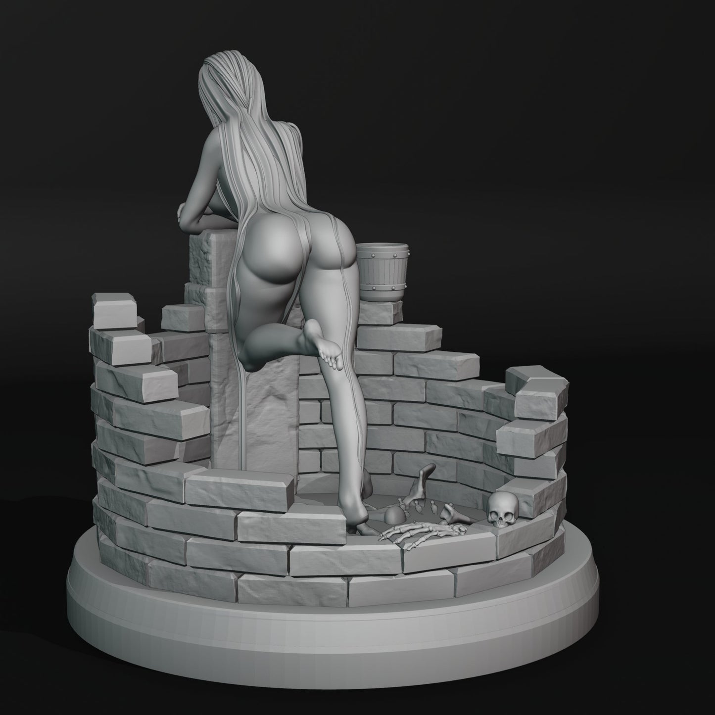 Maiden of the Well 3d Printed miniature FanArt by QB works Scaled Collectables Statues & Figurines