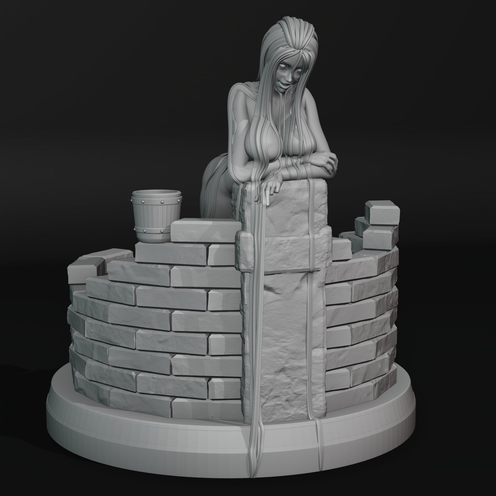 Maiden of the Well 3d Printed miniature FanArt by QB works Scaled Collectables Statues & Figurines