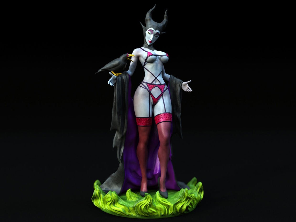 Maleficent 3D Printed Miniature FunArt by EXCLUSIVE 3D PRINTS Scale Models Unpainted