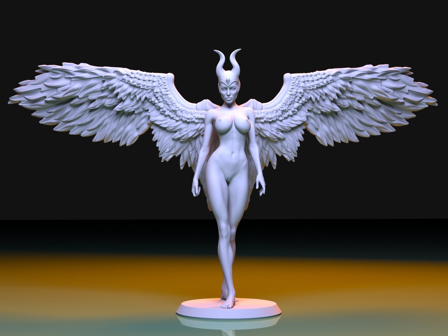 NSFW Resin Miniature MALEFICENT NSFW 3D Printed Figurine Fanart Unpainted Miniature Collectibles