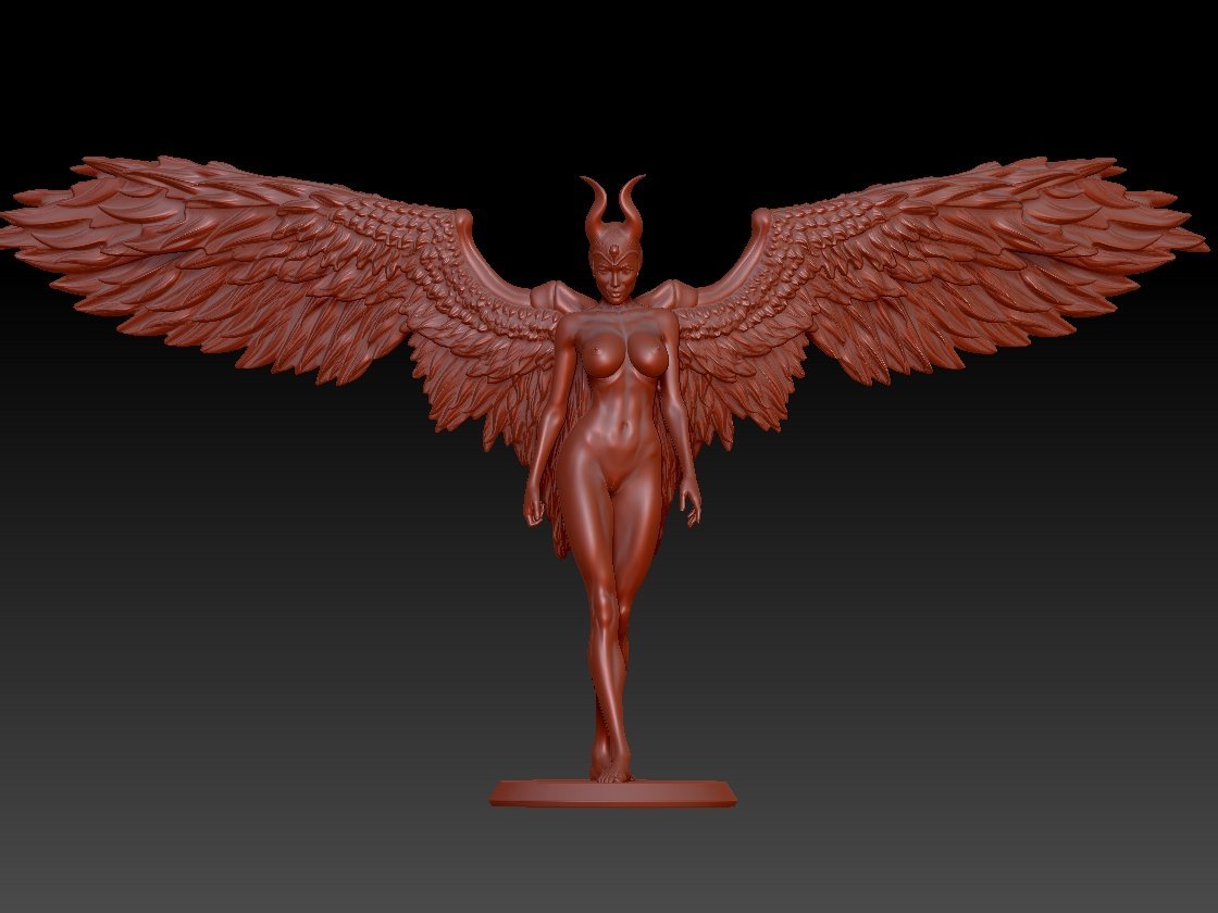 NSFW Resin Miniature MALEFICENT NSFW 3D Printed Figurine Fanart Unpainted Miniature Collectibles