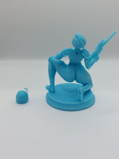 Mandalorian Girl NSFW 3D Printed Miniature FunArt by Digital Dark Pin-Ups