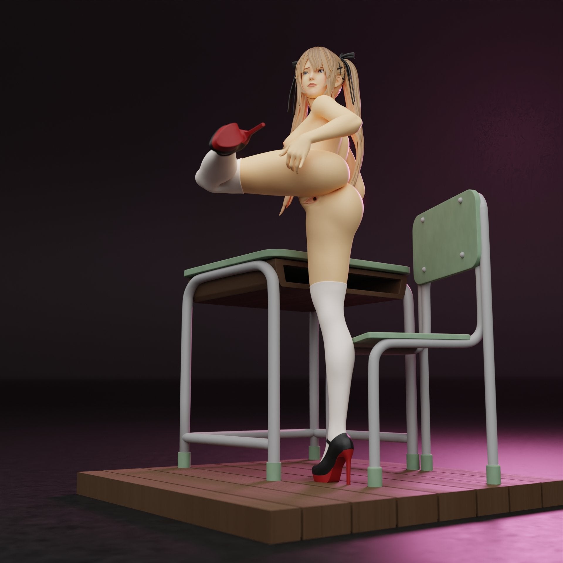 Marie Rose NSFW Resin Figure 3D Printed Fanart DIY Garage Kit , Unpainted , NSFW Figurine , Nude Figurine , Sexy Miniature , Bondage figure , Naked Waifu , Adult Figurine , Anime Figure