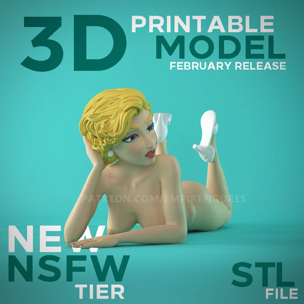 Marilyn Monroe 3D Printed NSFW Figurine Collectable Fun Art Unpainted by EmpireFigures