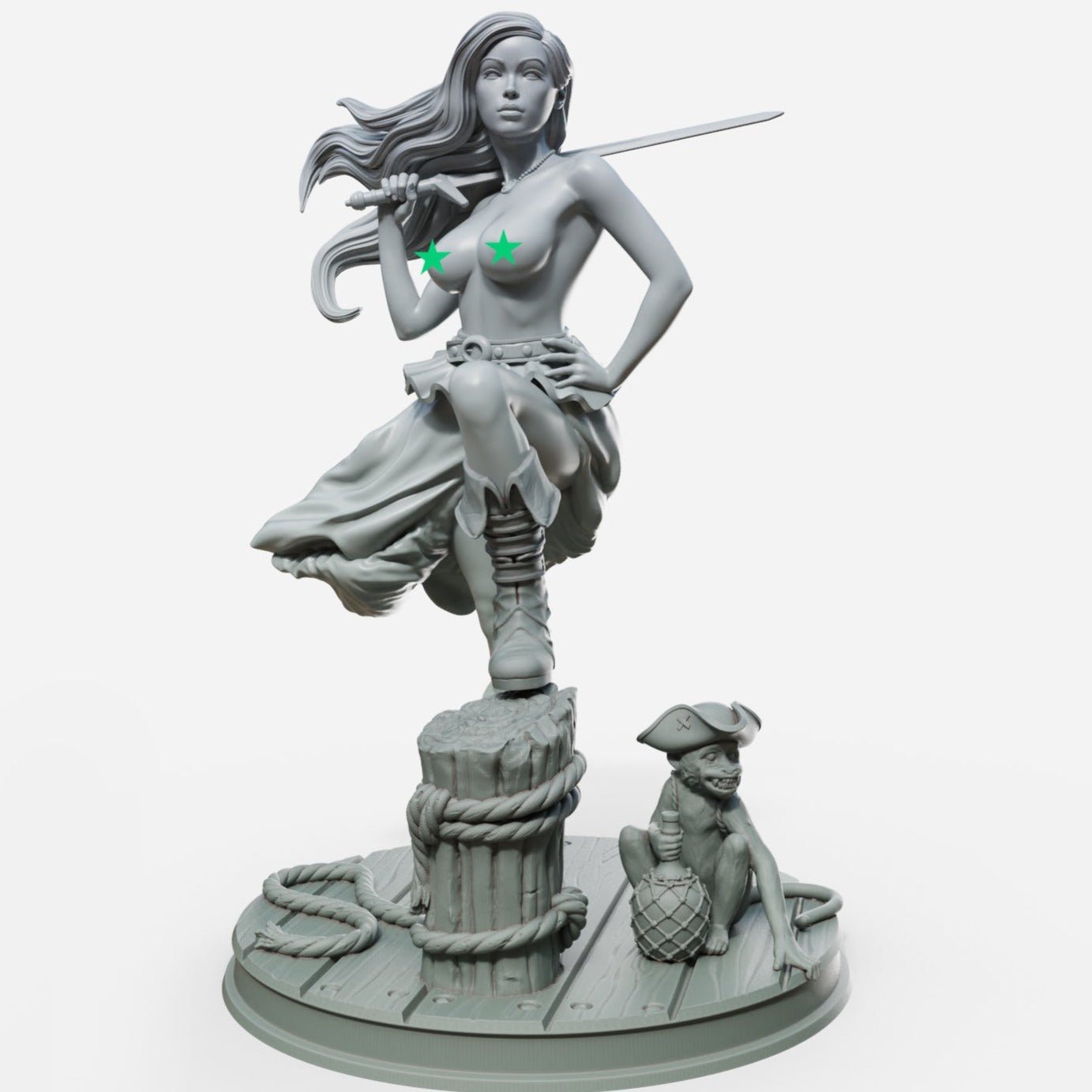 Marina 2 NSFW 3d Printed miniature FanArt by Female Miniatures Scaled Collectables Statues & Figurines