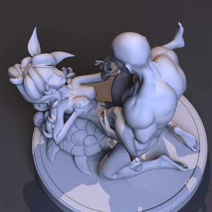 NSFW Resin Miniature Master Roshi and Launch NSFW 3D Printed Fanart Unpainted Miniature