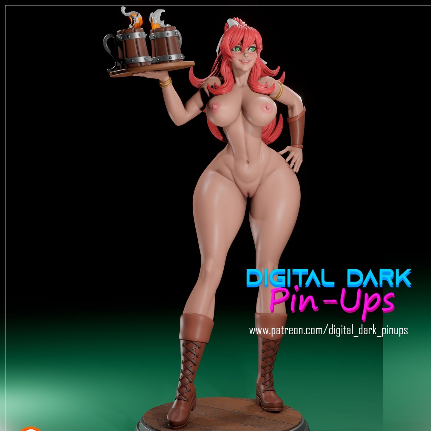 Medieval Barmaid NSFW 3D Printed Figurine FunArt by Digital Dark Pin-Ups