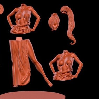 Megara NSFW 3D Printed Miniature FunArt by EXCLUSIVE 3D PRINTS Scale Models Unpainted