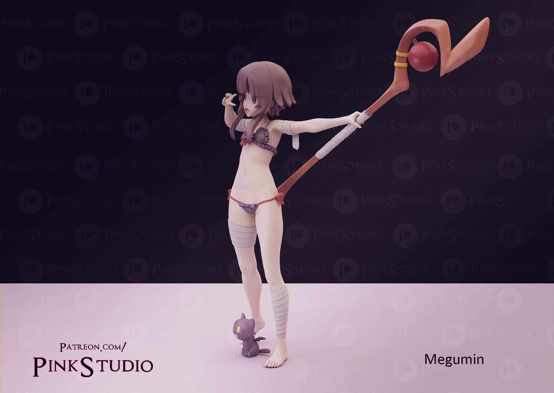 Megumin NSFW 3D Printed Anime Miniature Fanart by Pink Studio