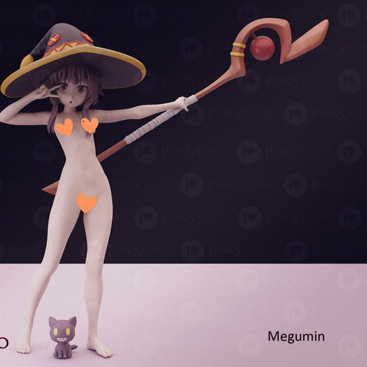 Megumin NSFW 3D Printed Anime Miniature Fanart by Pink Studio