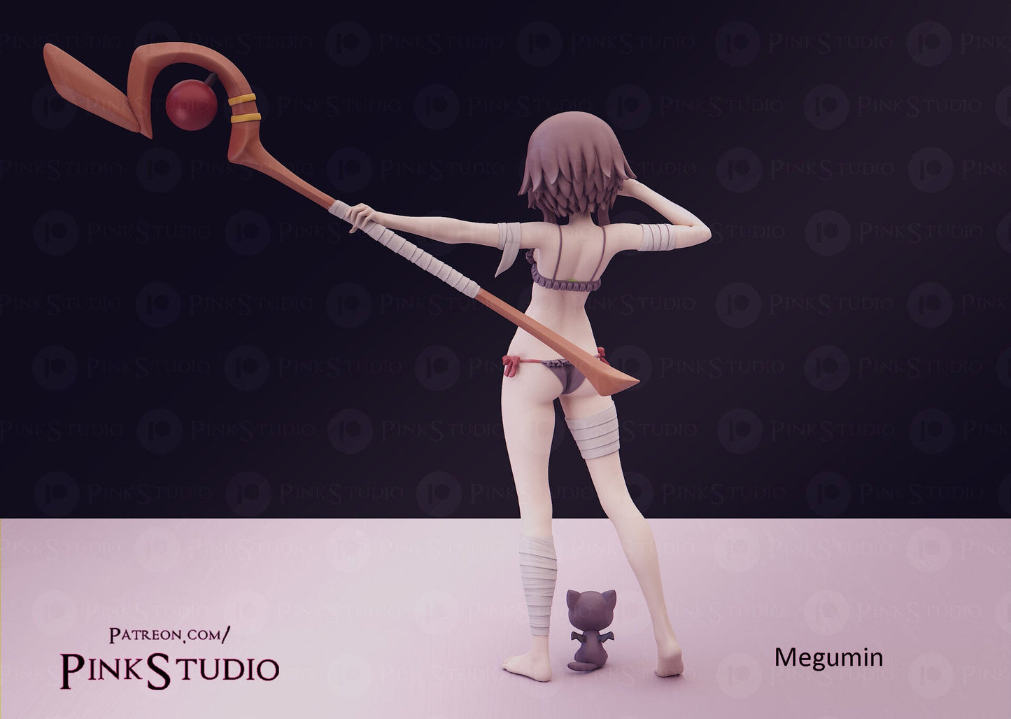 Megumin NSFW 3D Printed Anime Miniature Fanart by Pink Studio