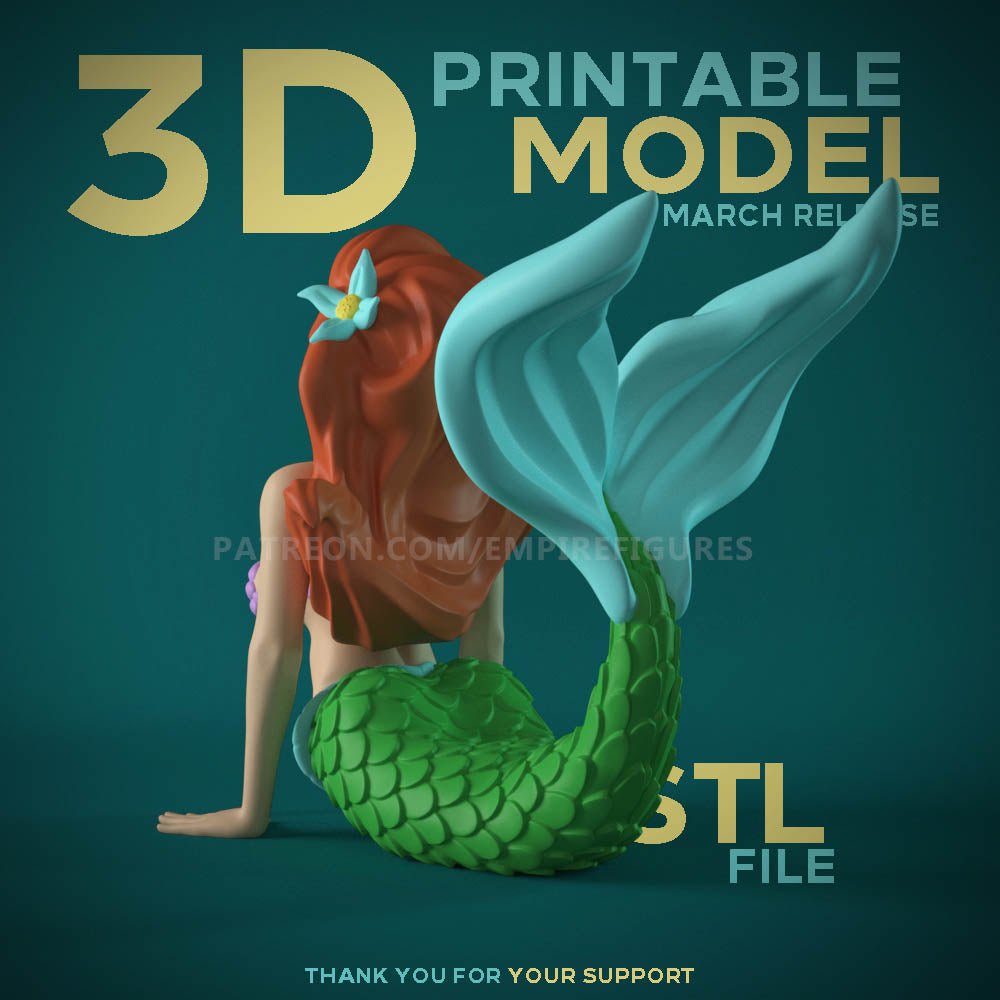 Mermaid Alice 3D Printed Figurine Collectable Fanart DIY Kit Unpainted by EmpireFigures