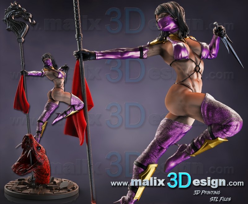 MILEENA 3D Printed Resin Figure Model Kit FunArt | Diorama by SANIX3D UNPAINTED GARAGE KIT