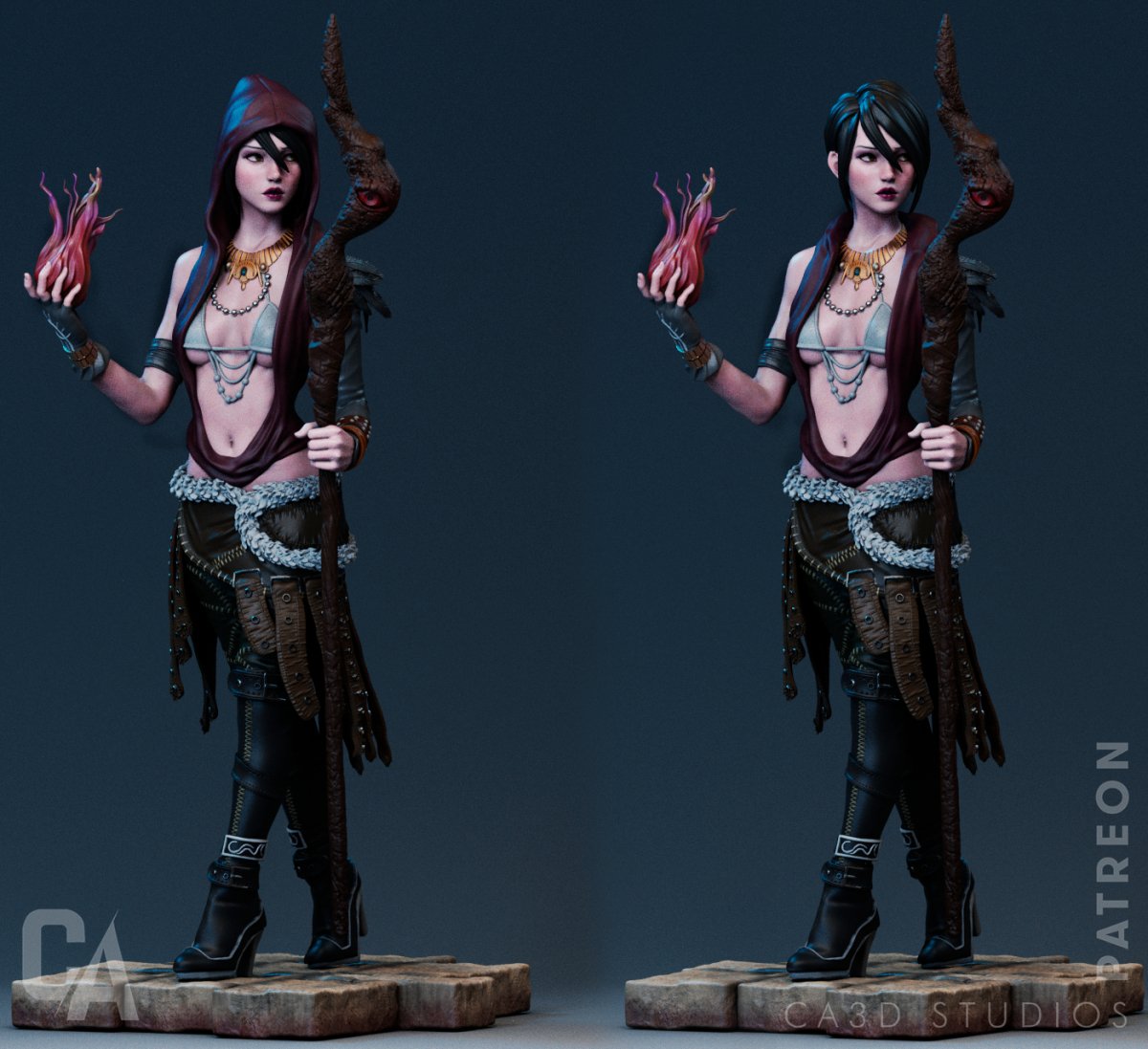 Morrigan 3d printed Miniature Scaled Statue Figure by CA3D SFW / NSFW