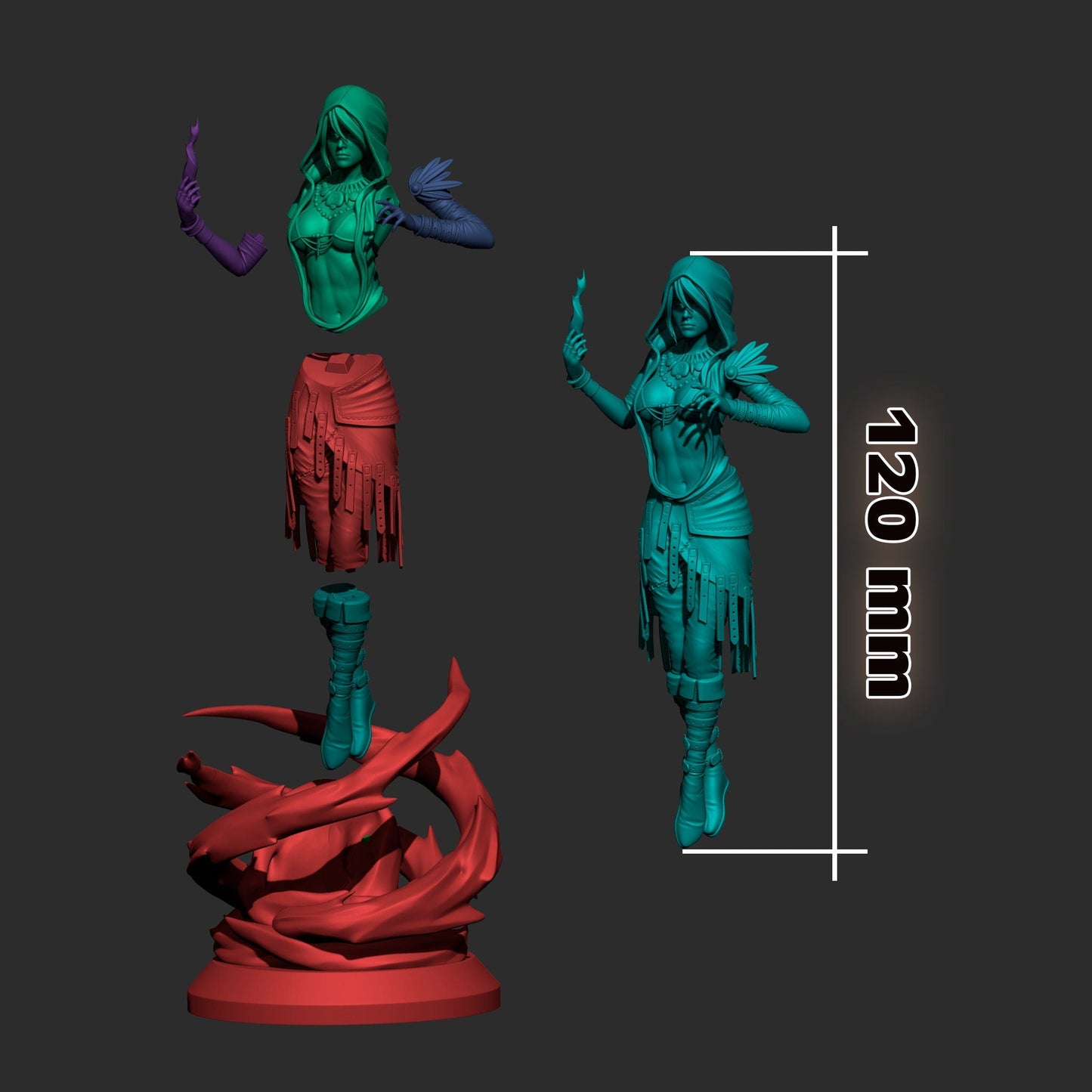 Morrigan 3D printed miniatures figurines collectibles and scale models UNPAINTED Fun Art by h3LL creator