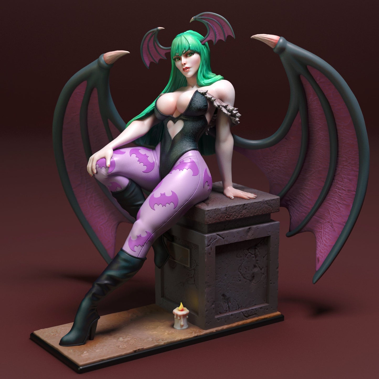 Morrigan Pin-Up 3d Printed miniature FanArt by Torrida