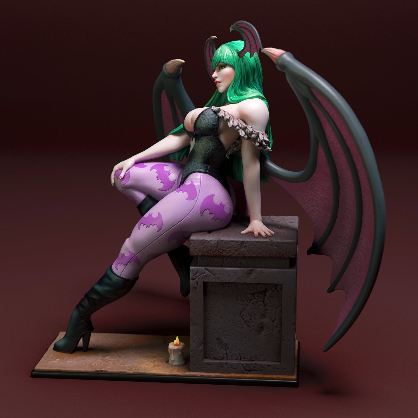 Morrigan Pin-Up 3d Printed miniature FanArt by Torrida