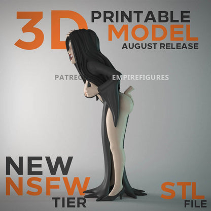 Morticia Addams Addams Family | NSFW 3D Printed | Fanart | Unpainted |Figurine