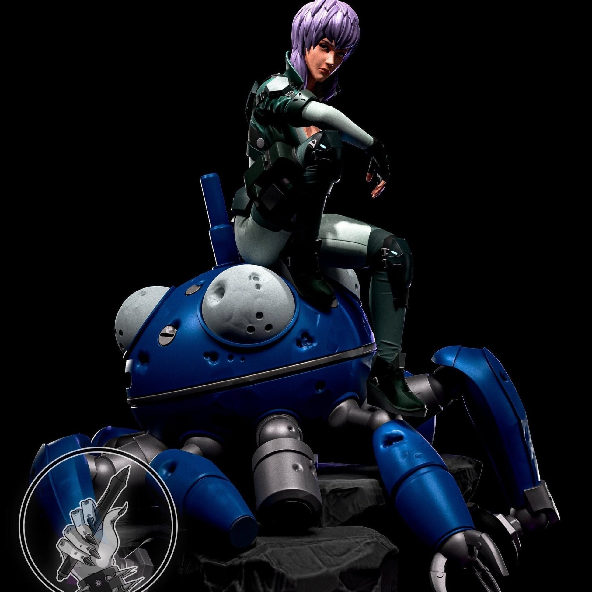 Motoko Kusanagi 3D printed miniatures figurines collectibles and scale models UNPAINTED Fun Art by h3LL creator