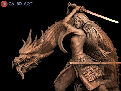 Mulan 3D Printed Figurine Fanart by ca_3d_art