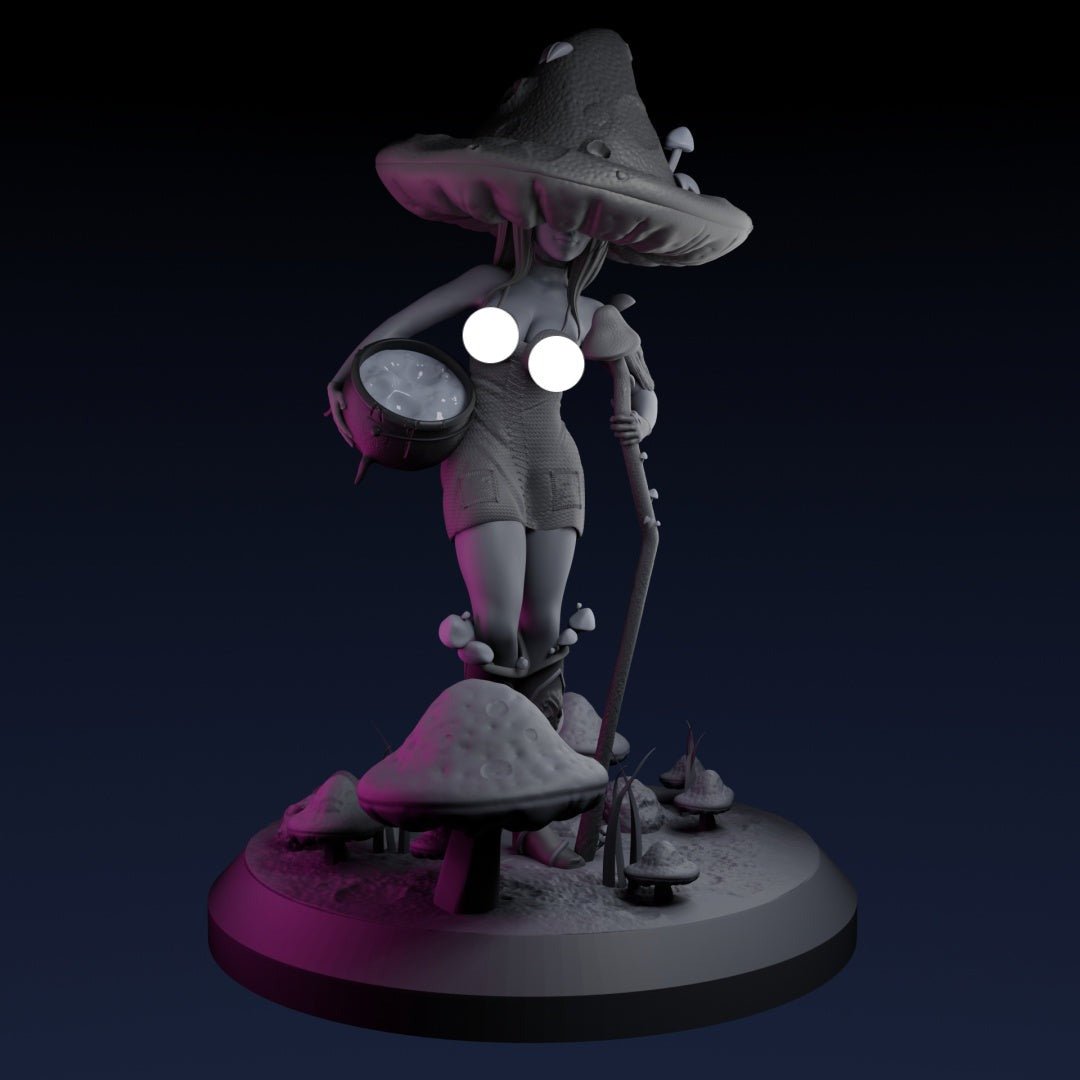 Mushroom Soup Witch NSFW 3d Printed miniature FanArt by QB Works Scaled Collectables Statues & Figurines