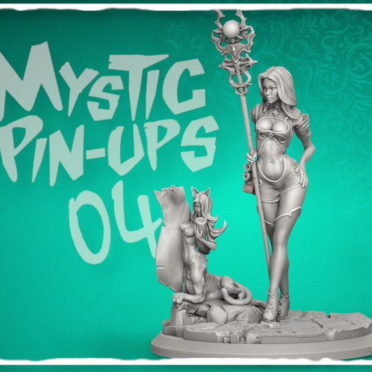 Mystic and Cataur DIORAMA NSFW 3d Printed miniature FanArt by Nomad Sculpts Scaled Collectables Statues & Figurines