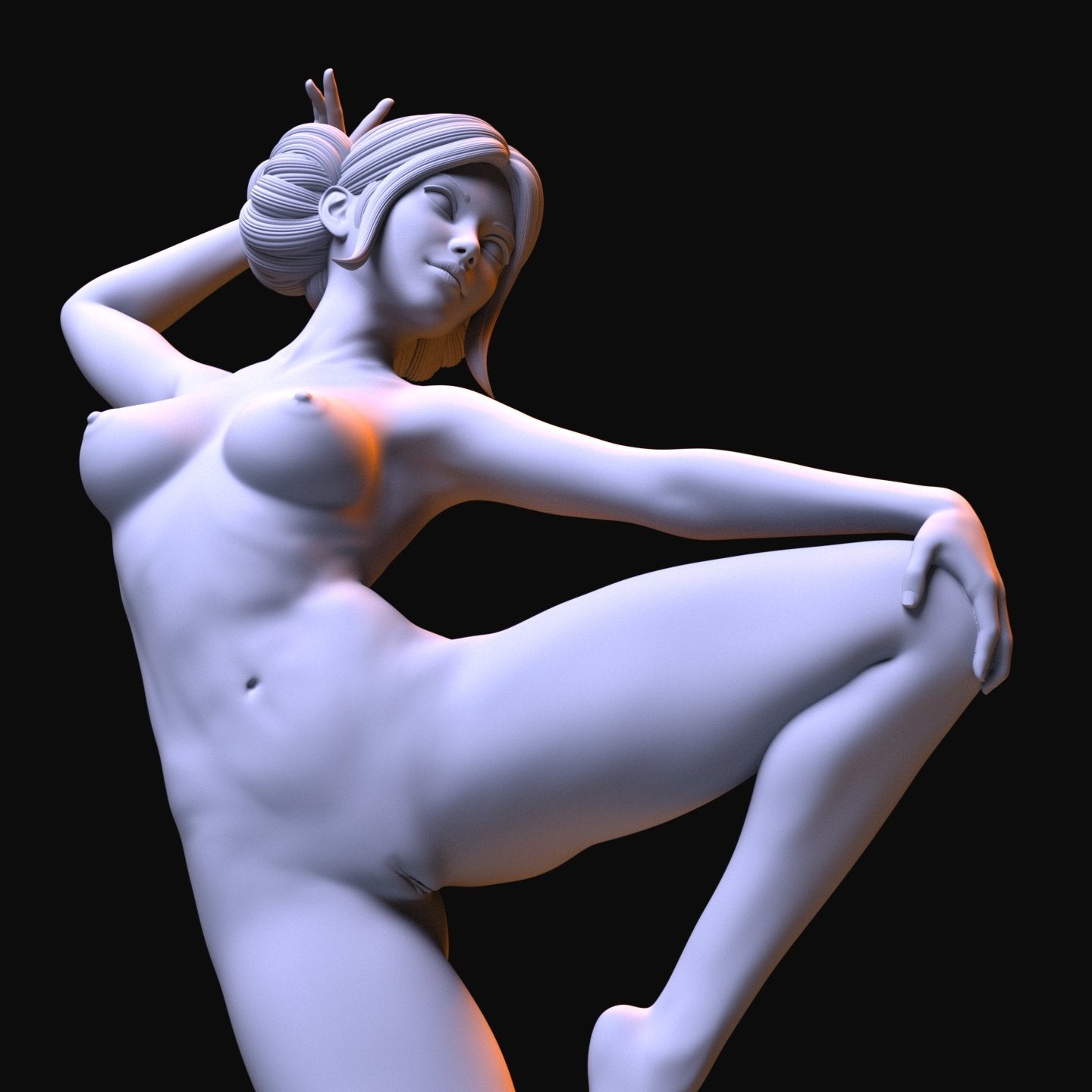 Naked Woman Art NSFW 3D Printed Figurine Fanart Unpainted Miniature Collectibles