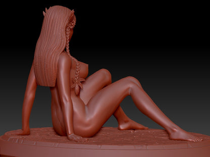 Native American girl NSFW 3D Printed Figurine Fanart Unpainted Miniature Collectibles