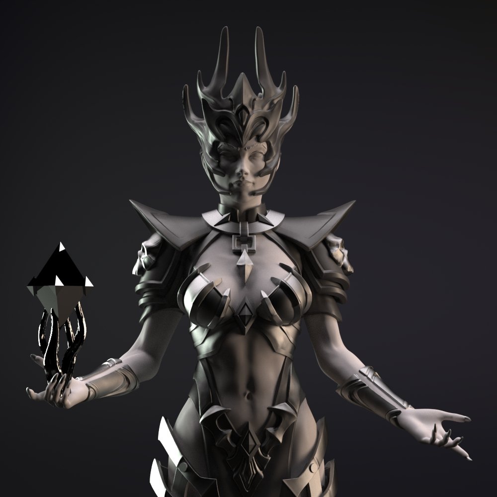 Neycrom, the priestess of Death | 3D Printed | Fun Art | Figurine by Gsculpt Art