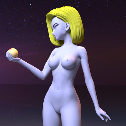 NSFW Resin Miniature ANDROID 18 NSFW 3D Printed Figurine Fanart Unpainted Miniature Collectibles