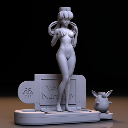 Nurse Joy and Wigglytuff NSFW 3D Printed Miniature Fanart Unpainted Figurine