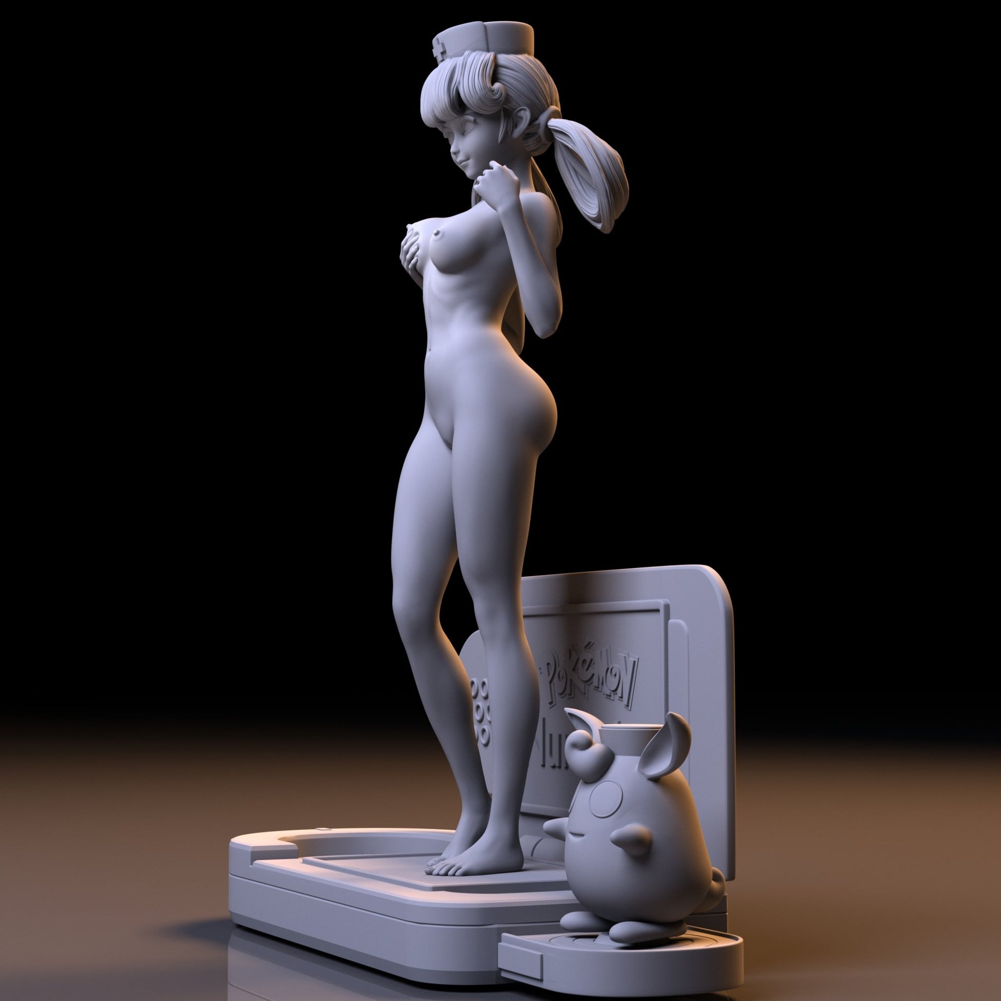 Nurse Joy and Wigglytuff NSFW 3D Printed Miniature Fanart Unpainted Figurine