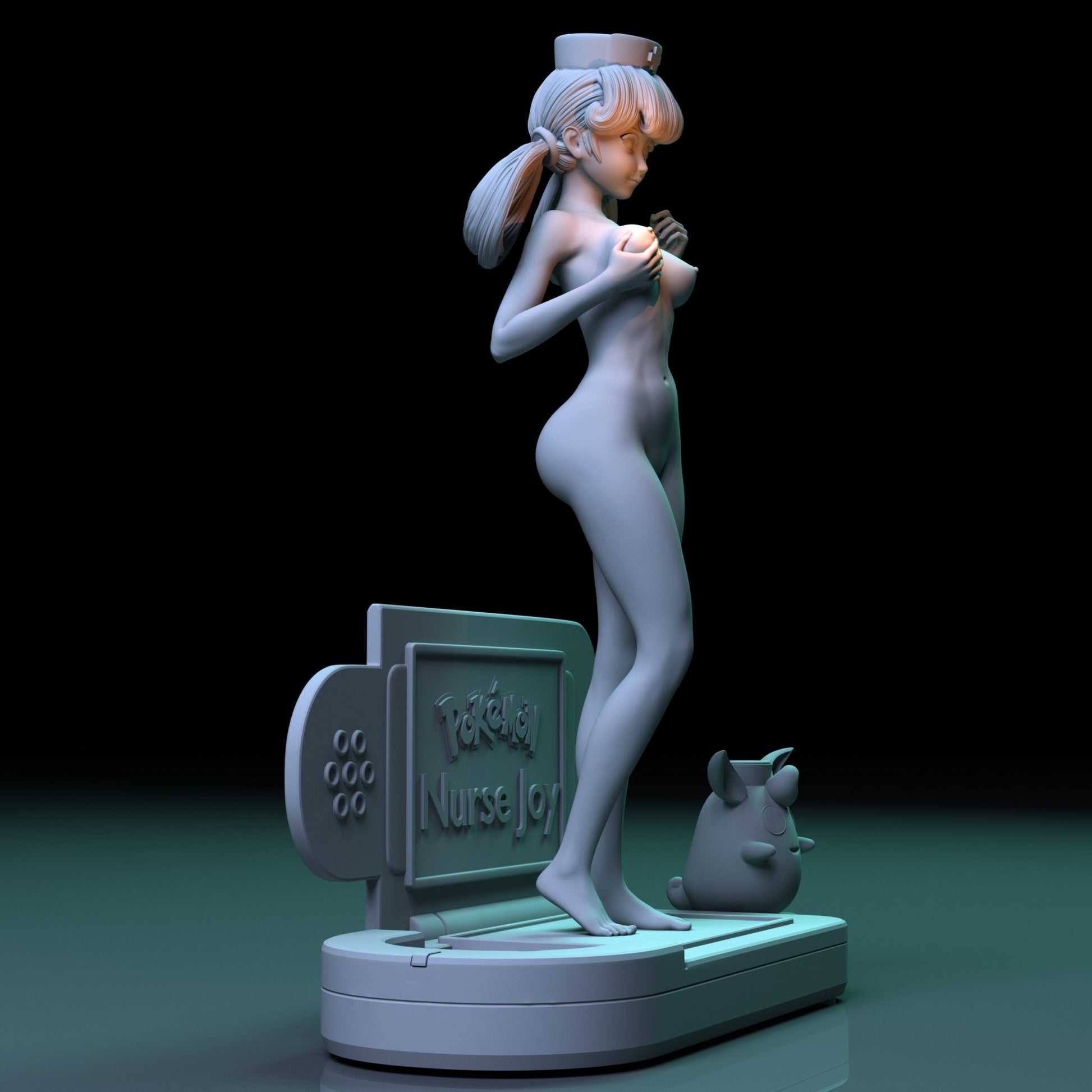 Nurse Joy and Wigglytuff NSFW 3D Printed Miniature Fanart Unpainted Figurine