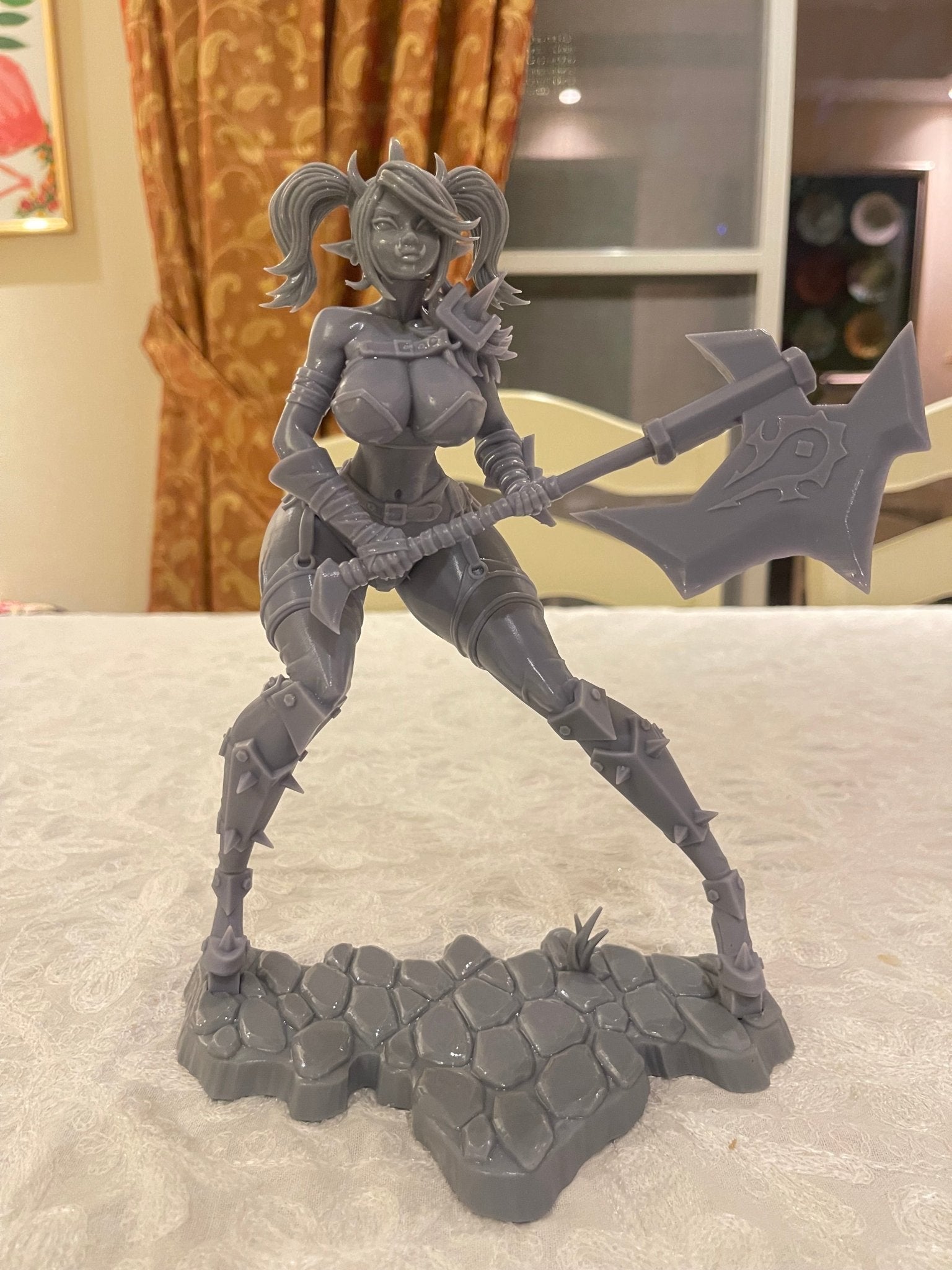 Orc Girl 3D Printed Figurine FunArt by Digital Dark Pin-Ups