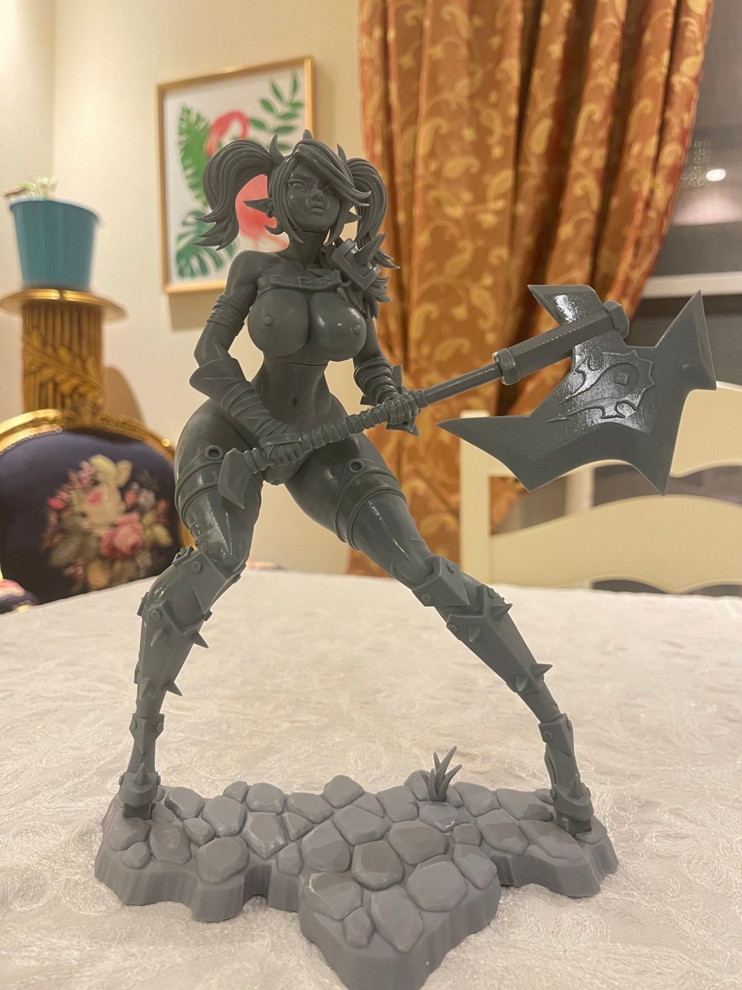 Orc Girl – NSFW 3D Printed Figurine – FunArt by Digital Dark Pin-Ups