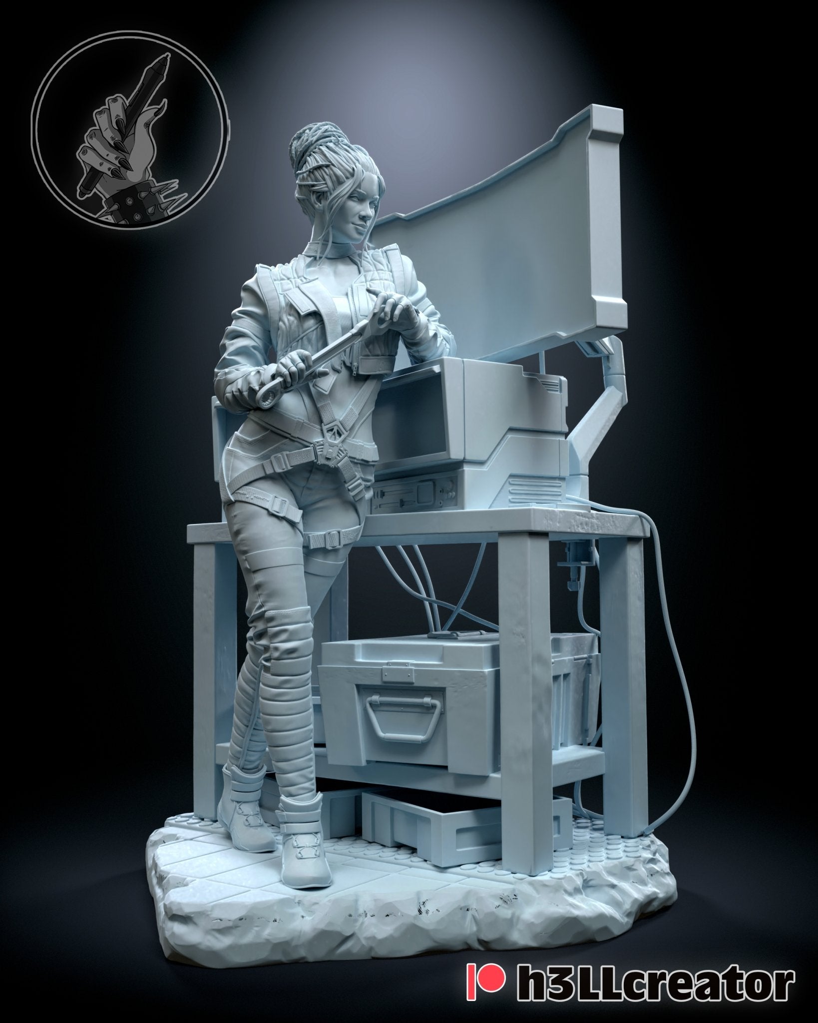 Panam Palmer 3D printed miniatures figurines collectibles and scale models UNPAINTED Fun Art by h3LL creator